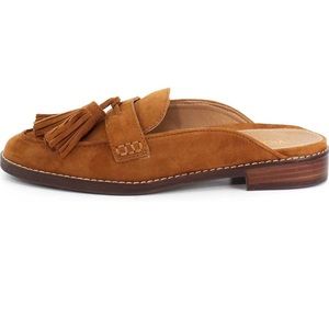 Vionic tan tassel wise Reagan mules